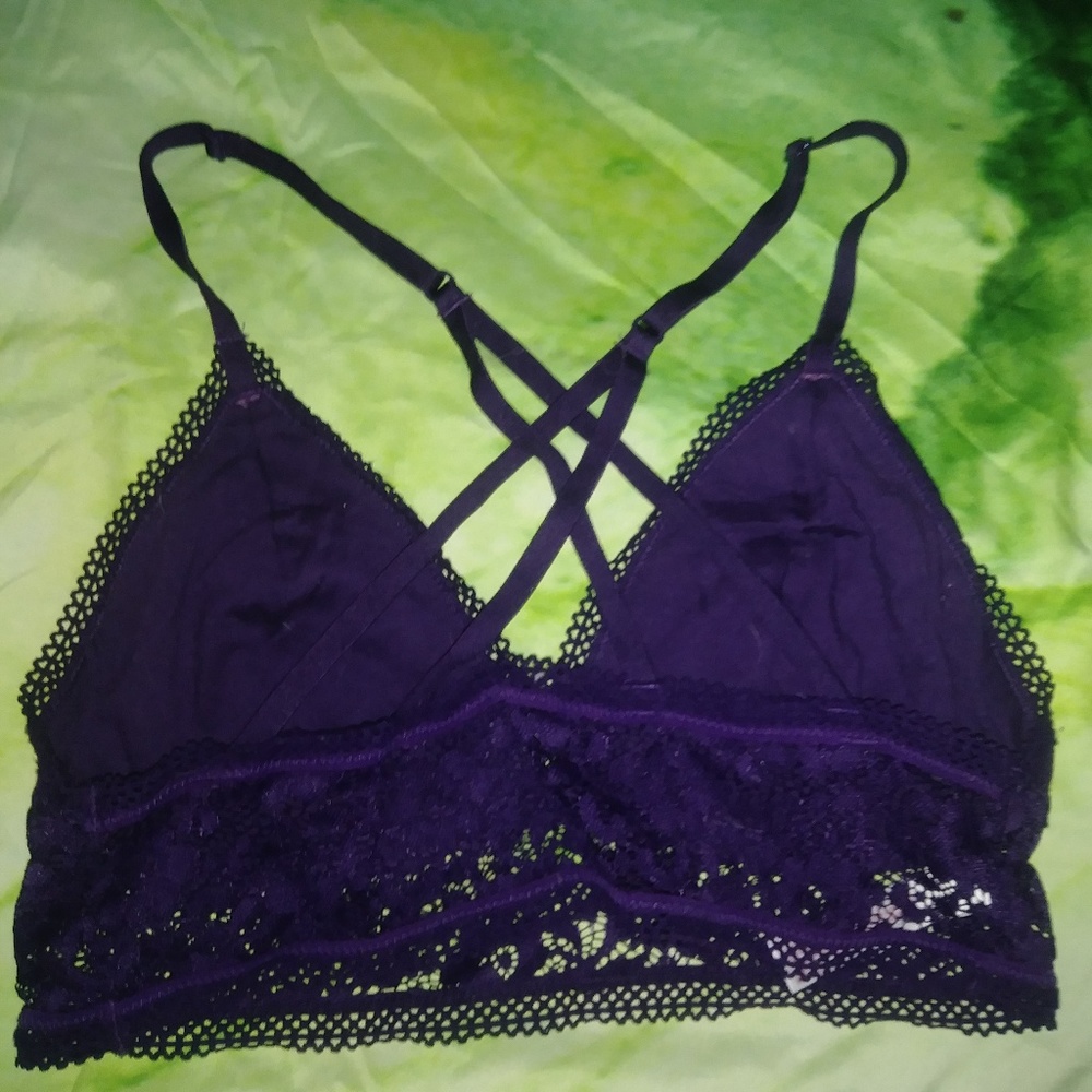 Lacy purple bralette
